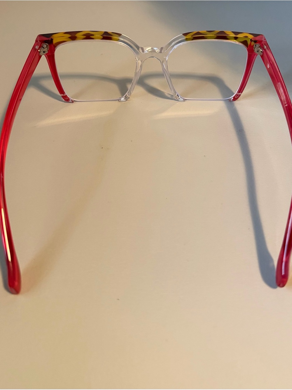 Clear Frame Reading Glasses with Pink Temples - Picture 4 of 4